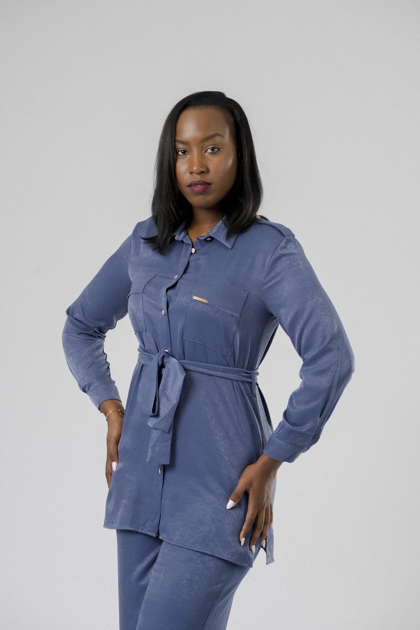 Denim Belted Set