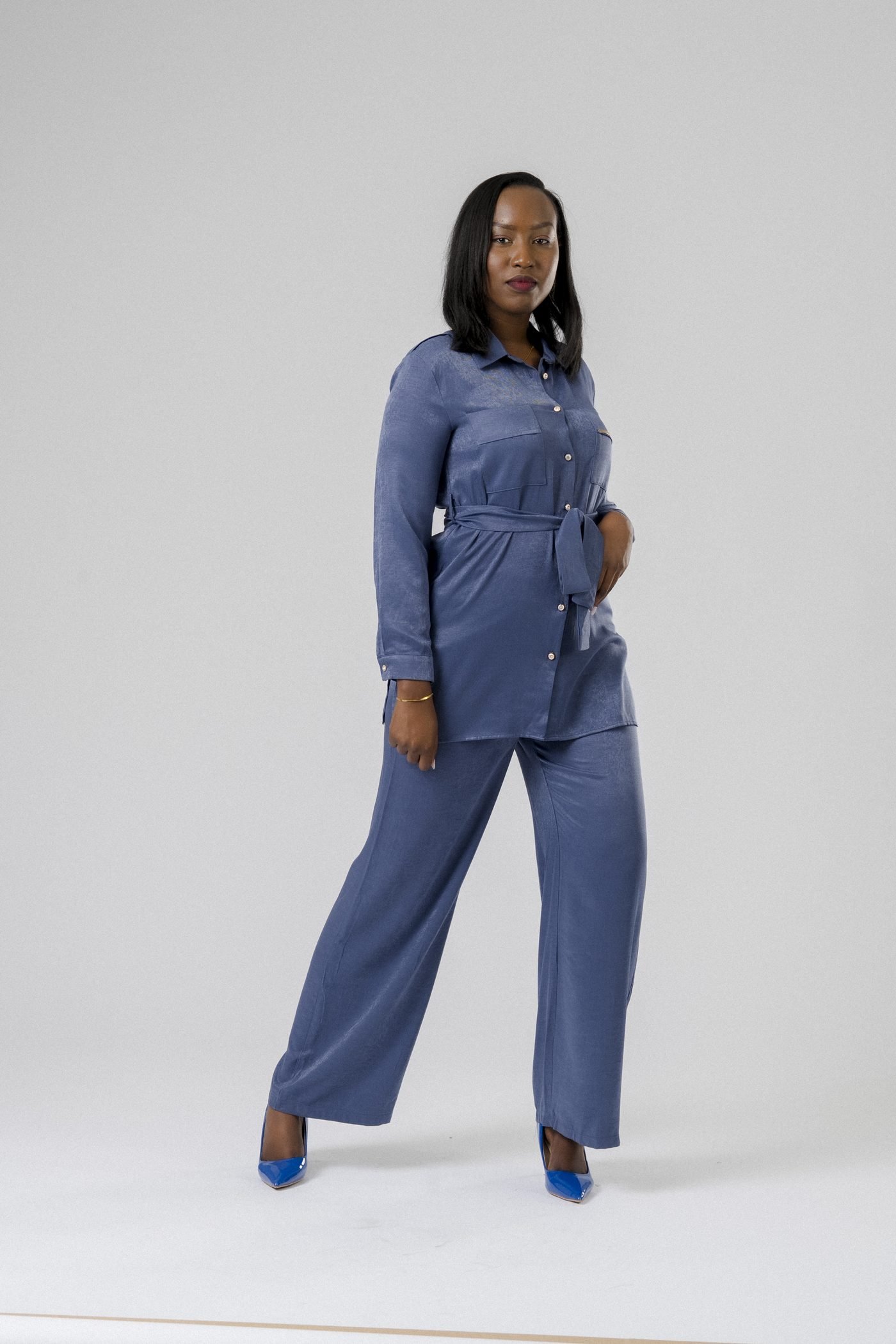 Denim Belted Set