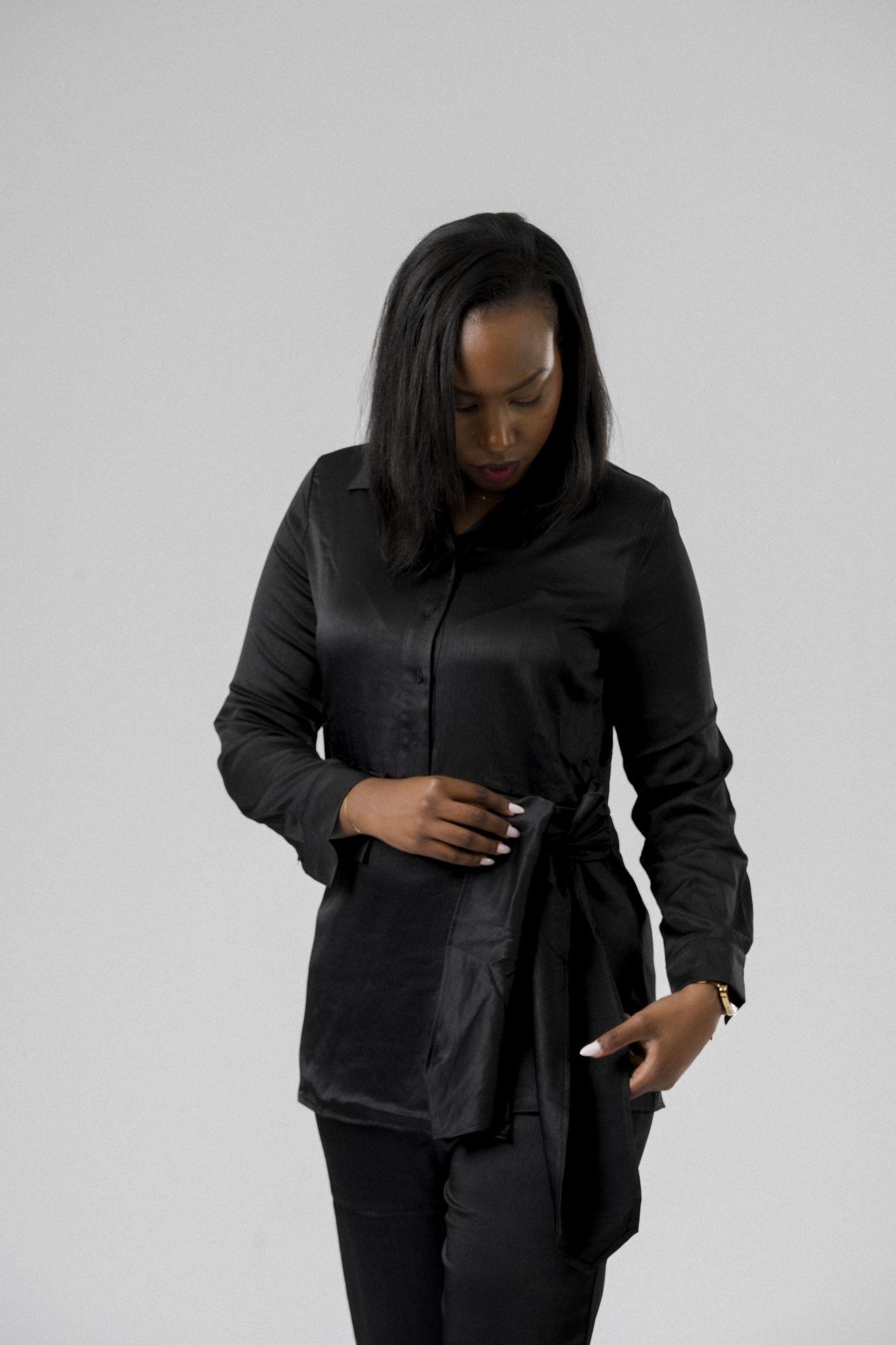 Noir Wrap Top Set