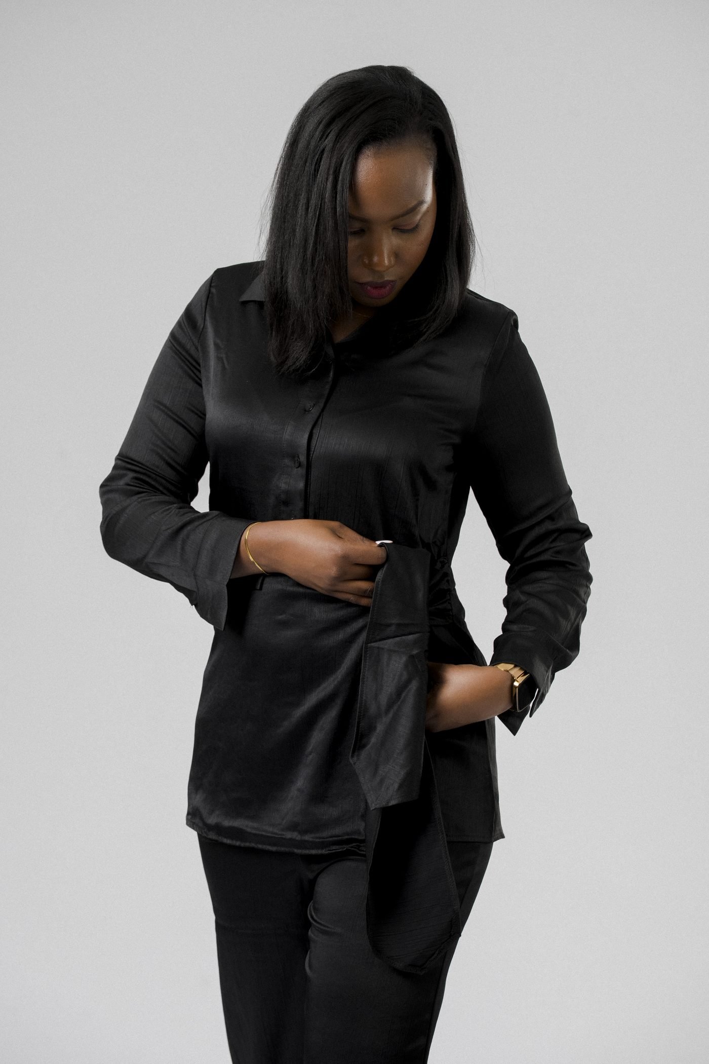 Noir Wrap Top Set