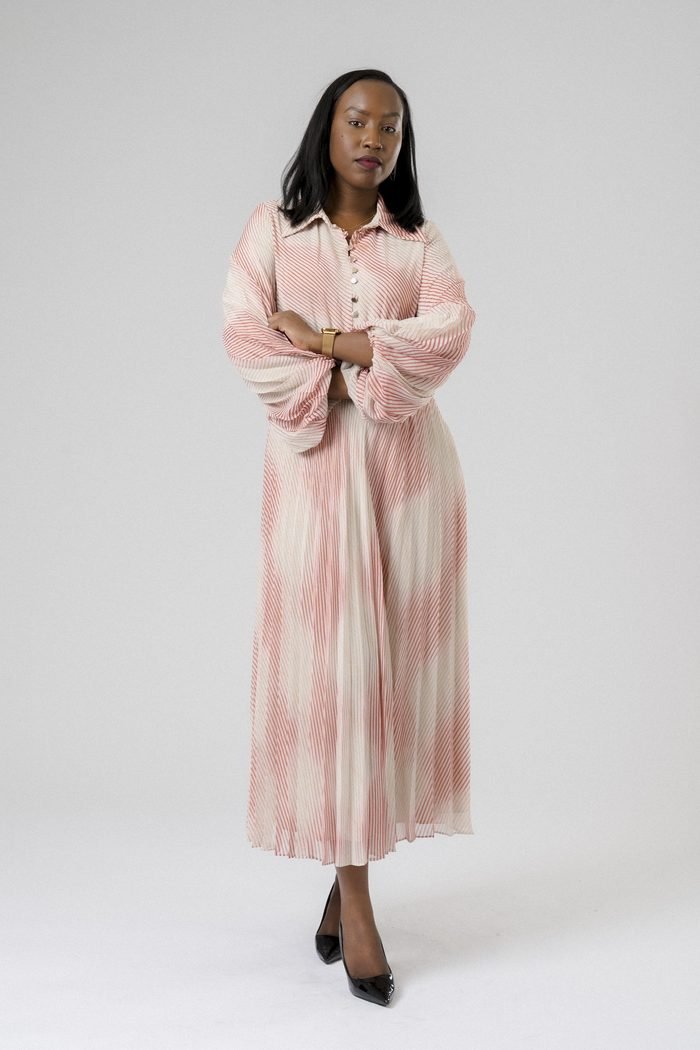 Rosewater Pleat Dress